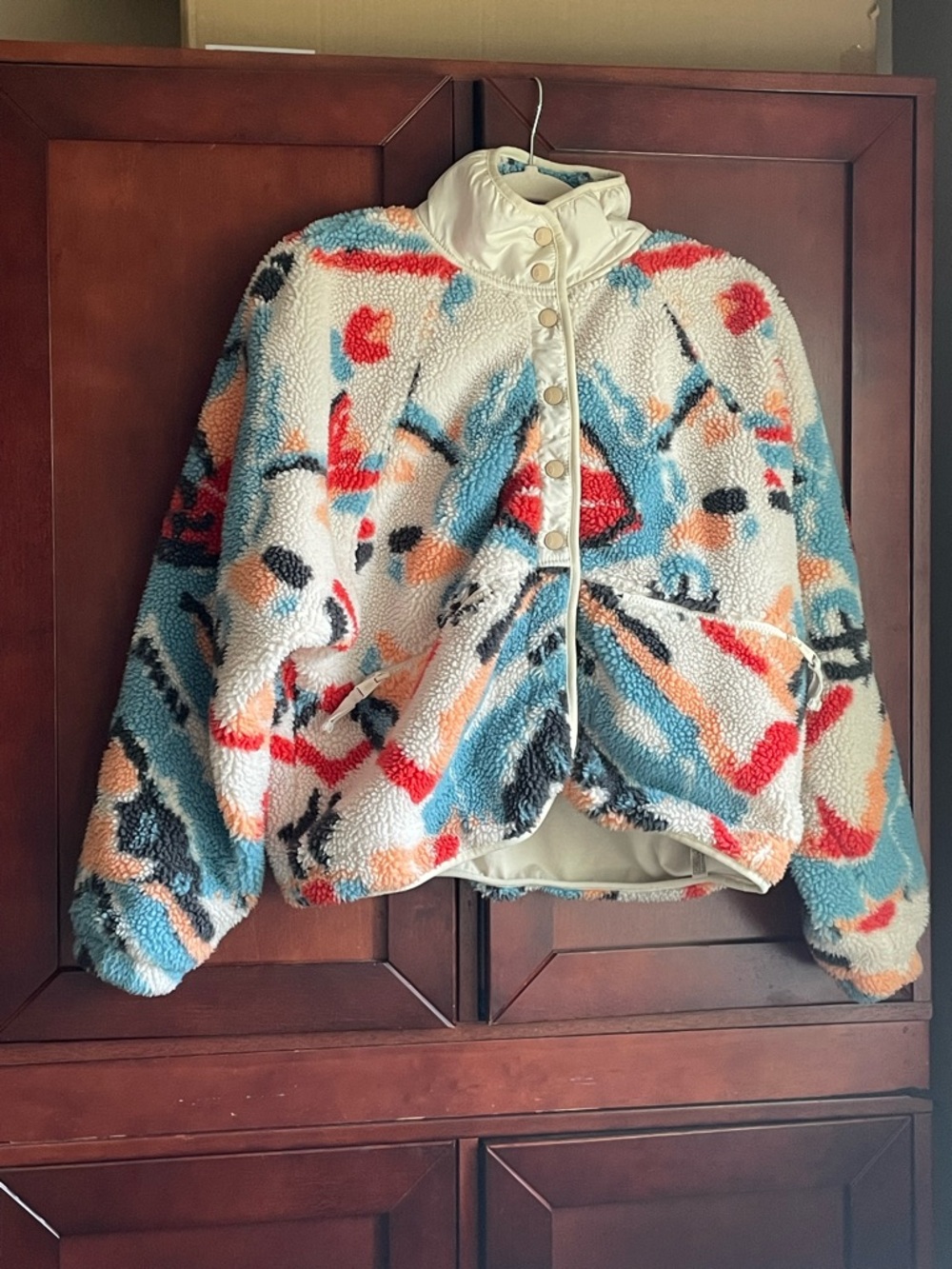 Free People Movement Hit the Slopes Rocky Ridge Printed Fleece Jacket Small - Picture 3 of 17